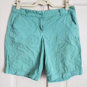Green J. Crew women's Chino shorts